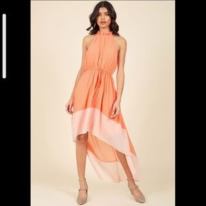 Mod cloth peach high low dress.